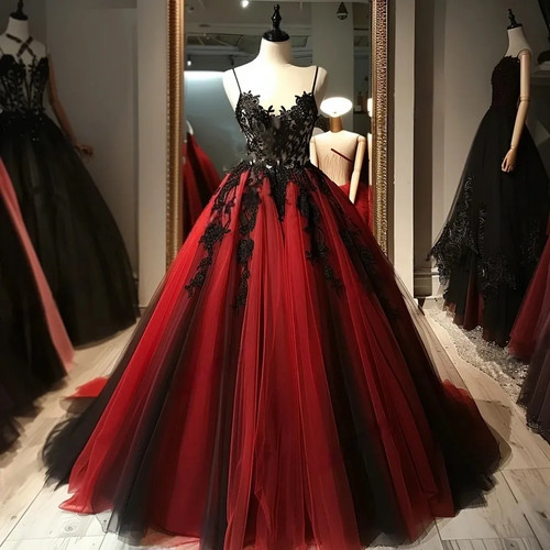 Black red gothic wedding - red,