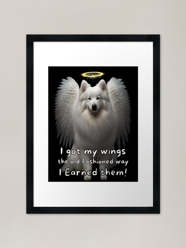 Angel dogs samoyed framed - angel,