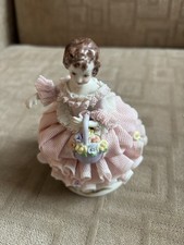 Mini Irish Dresden Dorothea Girl Porcelain Figurine Ornament Ornament
