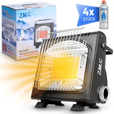 2in1 Portable Gas Heater Camping Butane Cooker Ceramic +4 Cartridge 1,7KW