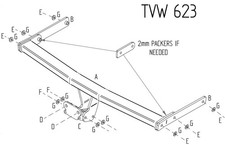 Towtrust Fixed Flange Automotive Towbar For Volkswagen Golf SV 2014-Onwards