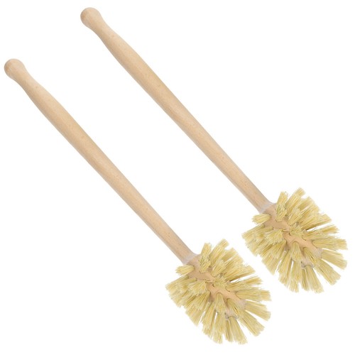 Khaki wooden handle - khaki, toilet