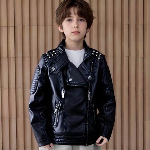 Kids boys leather jacket - kids,