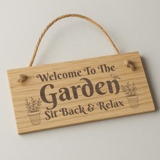 Garden Welcome Sign Engraved