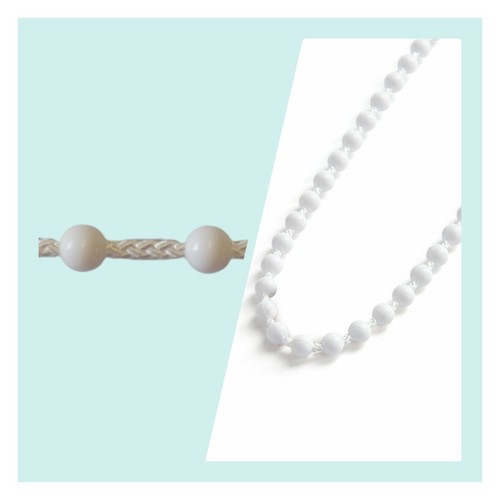 White roller blind loop - loop, ball