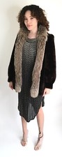 New Yorker Women's Size Small Mid Brown Fur Collar Stylish Winter Coat VTG