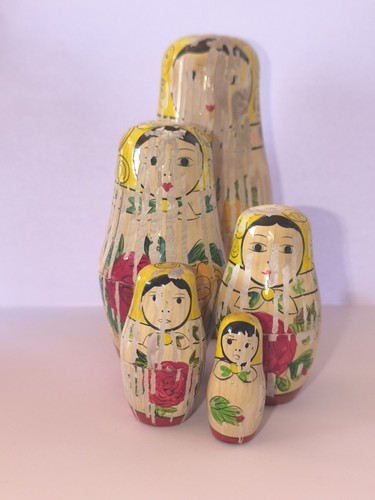 Vintage russian dolls wooden - russian,