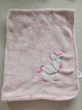Primark Early Days Pink Unicorn Horse Comforter Pram Blankie Blanket Star