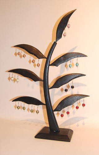 Wooden earring jewellery palm - wooden,