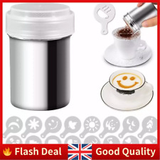 Chocolate Shaker Duster Cappuccino Coffee Barista Stainless Steel Stencil Shaker