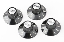 Genuine Fender 72 Telecaster/Tele Custom Volume & Tone Knobs - Set of 4 - Black