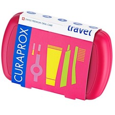 CURAPROX TRAVEL SET Red Toothbrush Toothpaste Interdental Brush Mint