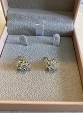Diamonique CZ Sterling Silver Snowflake Stud Earrings QVC - NEW In Box Hallmarks