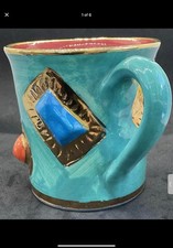 Mary Rose Young Pottery - Signed 1970 Mug ~ Jewelled With Gold Accents