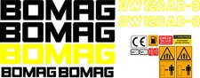 BOMAG BW 120AD-3 VIBRATING ROLLER DECALS STICKERS