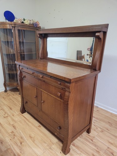 Antique wooden sideboard - antique,