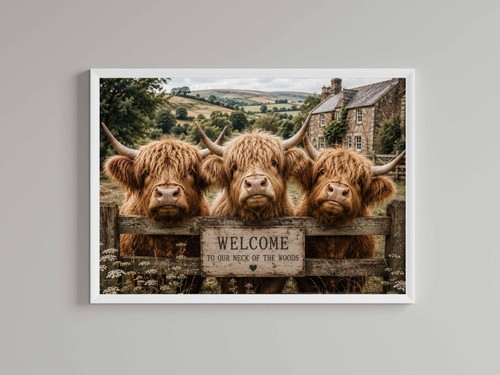 Highland cow print home - highland,