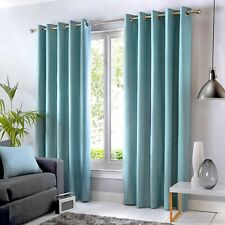 Fusion SORBONNE Eyelet Top Curtains Living Room Bedroom Lined Ready Made Pair