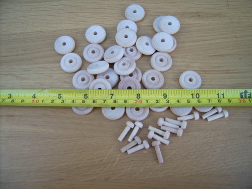 20x wooden toy wheels axles - toy,
