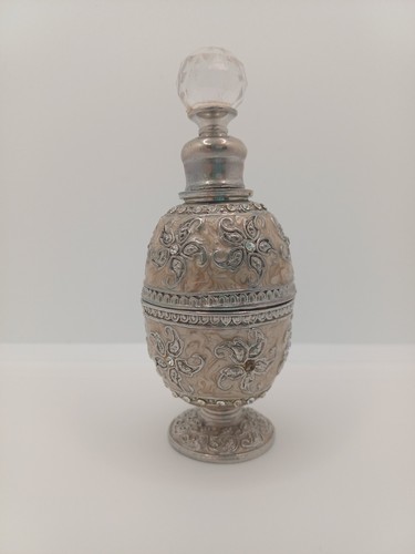 Vintage ornate metal perfume - metal,