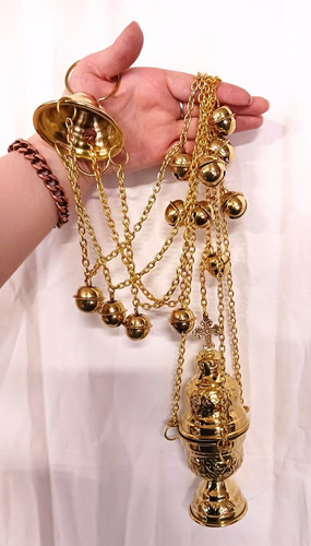 High polished brass hanging - high,