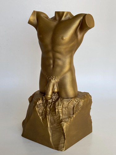 Male torso sculpture bronze - male,