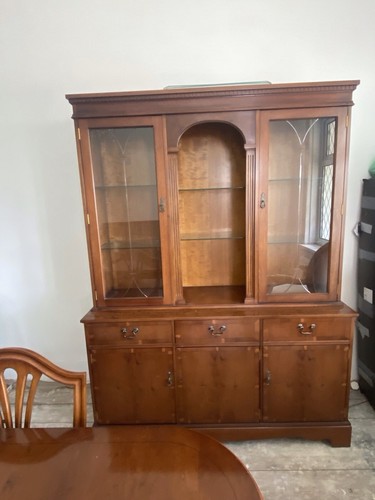 Yew wood dining room cabinet - yew,