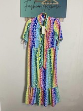 Never fully dressed Multicoloured Polka Dot Maxi Dress UK 10 NEW #2789