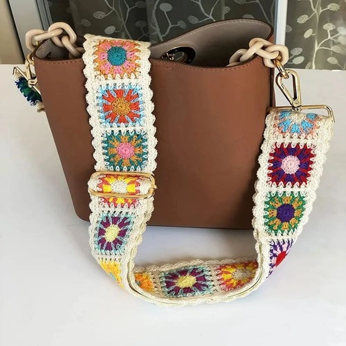 Crochet bag strap - crochet, colorful