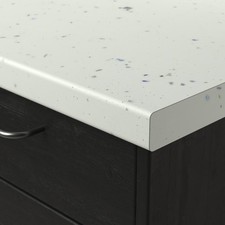 White Glitter Laminate Worktop Rounded Edge Available in 3m or 4m Lengths