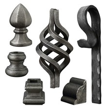 Decorative Wrought Iron Gate Parts - Steel Collars Basket Cages Post Tops Crooks