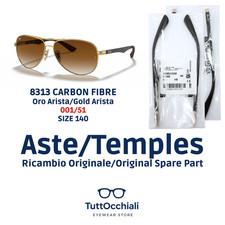 ASTE RICAMBIO RAY BAN RB 8313 Carbon Fibre Gold/Brown 001/51 size 140