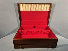 WOODEN CANTEEN OF CUTLERY BOX