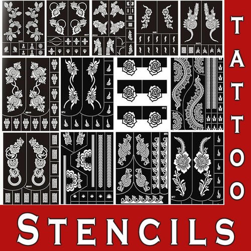 Henna stencil tattoo large - henna,