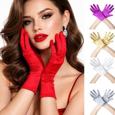 Womens Satin Gloves Ladies