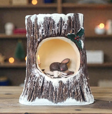 Tree Stump Mouse House Christmas Decoration with Sleeping Mouse Ornament