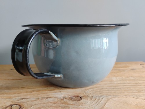 Vintage enamel blue grey - vintage,