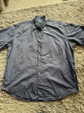 Vintage Ralph Lauren Blake Short Sleeve Shirt - XXL - Navy/Grey 100% Cotton