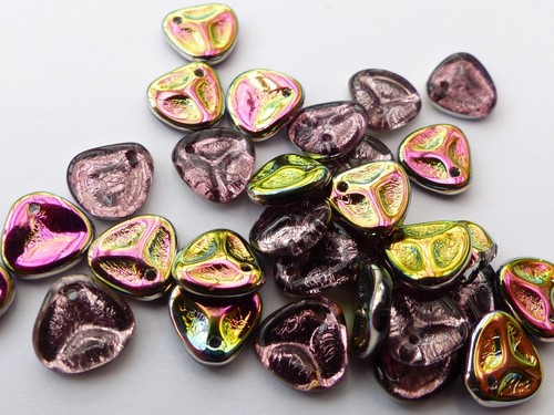 7x8 czech glass rose flower - glass,