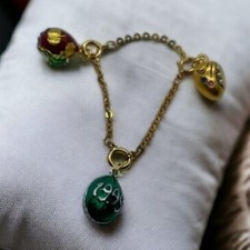 Joan Rivers Egg Necklace Extender Set Set of 3 Egg Charms 1999