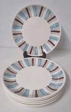 6 X Vintage Biltons Salad Plates 22.5cm Retro Pattern 