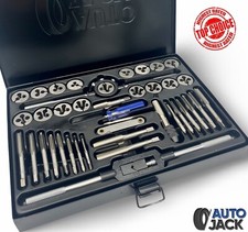 Tap and Die Set 40pc Metric Thread Cutting Repair Kit Split Dies T Bar Wrench