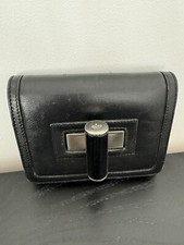 Mulberry Black Leather Organiser Filofax Notebook. Chunky Turn Lock