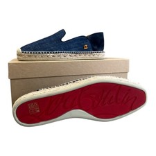 Christian Louboutin Espadrilles Denim Size UK 7 Espadon Flat EUR 41 Louboutin