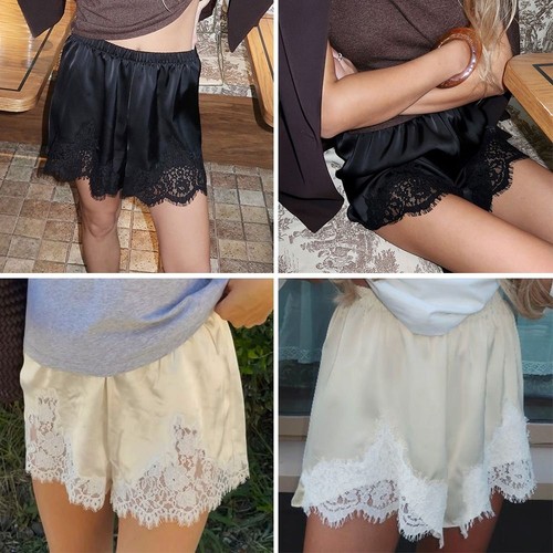 Lace sleep shorts satin - satin, silk