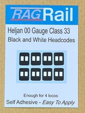 Heljan 00 Gauge Class 33 Black and White Headcodes Self Adhesive