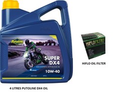 Oil and Filter Kit For Suzuki GSX 750 Inazuma 1998-2003 PUTOLINE DX4 10W40 Hiflo