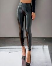 PU Patent Look Leggings Leggings Leather Look High Waist High Waist Gloss Vinyl 