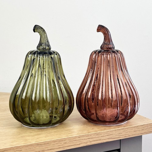 Glass pumpkin ornaments - 2,