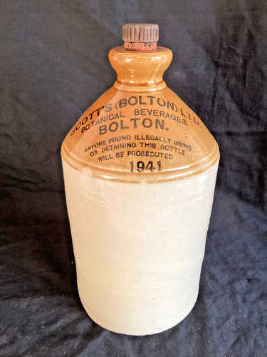 Vintage stoneware flagon - stoneware,